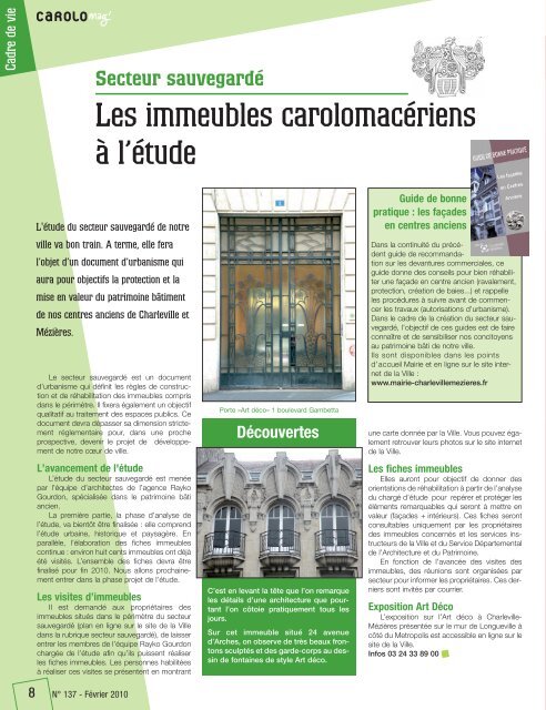 Carolo Mag' fÃ©vrier 2010 (pdf - 3,98 Mo) - Ville de Charleville-MÃ©ziÃ¨res