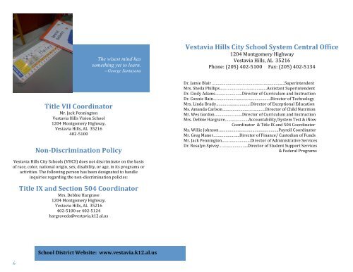 vhcs district almanac 2012-13 - Vestavia Hills City Schools
