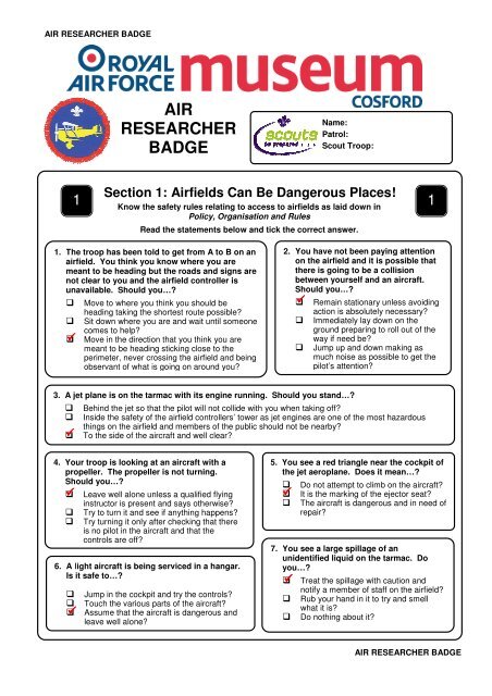 Download Air Researcher Badge Worksheet Answers