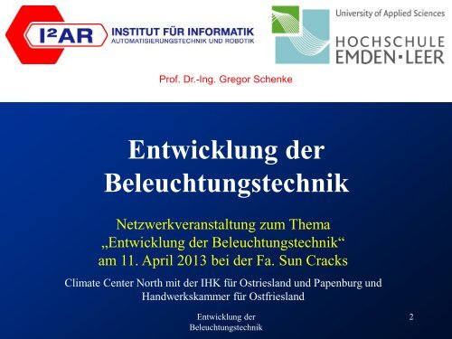 Präsentation Prof. Dr.-Ing. Gregor Schenke - Climate Center North