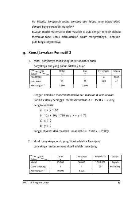 Program Linear - e-Learning Sekolah Menengah Kejuruan