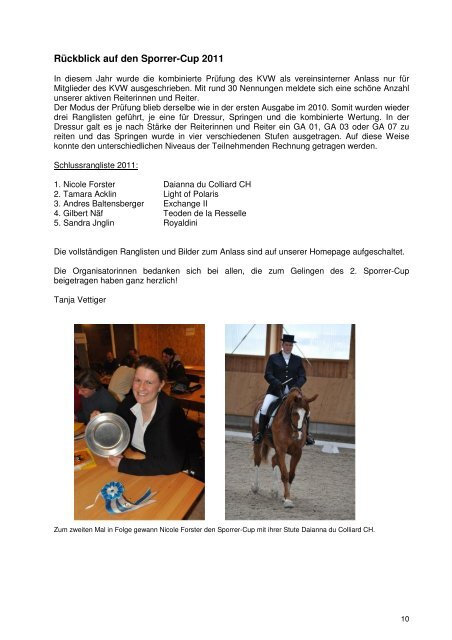 VJP 2. Quartal 2011 - Kavallerieverein Winterthur