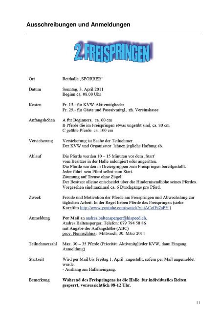 VJP 2. Quartal 2011 - Kavallerieverein Winterthur