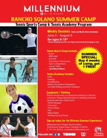 RANCHO SOLANO SUMMER CAMP - In-Shape Health Clubs