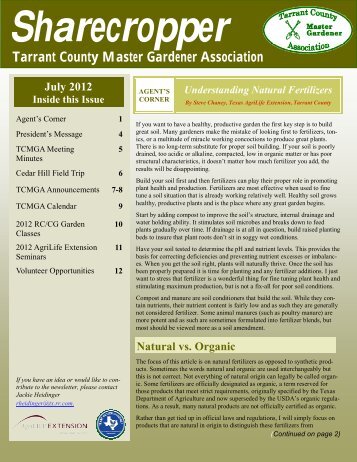 Tarrant County Master Gardener Association - Texas A&M AgriLife ...