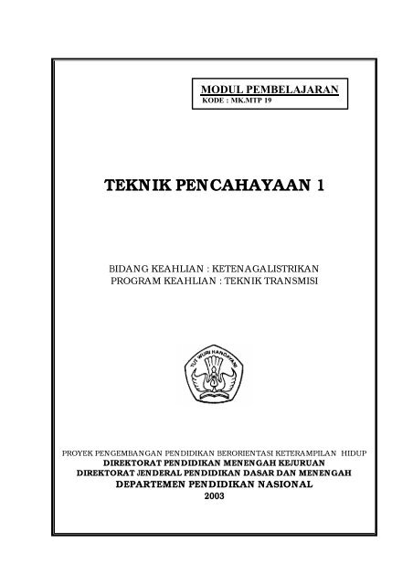 Teknik Pencahayaan 1 - e-Learning Sekolah Menengah Kejuruan