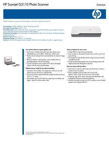 HP Scanjet G3110 Photo Scanner - Computer Supplies Unlimited