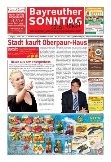 total lokal Stadt kauft  Oberpaur-Haus - Bayreuther Sonntag