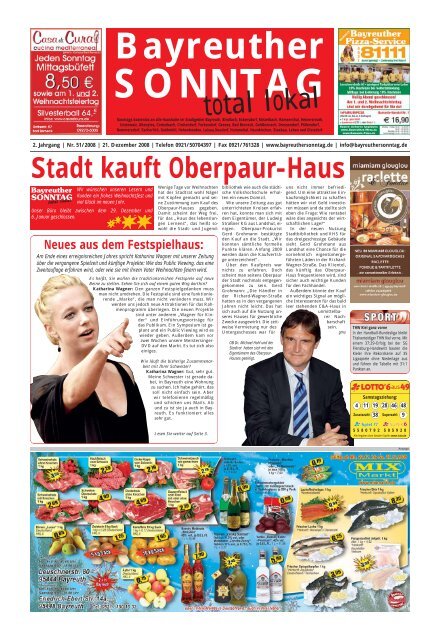 total lokal Stadt kauft  Oberpaur-Haus - Bayreuther Sonntag