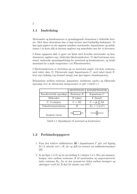 Elektriske kretser - NTNU