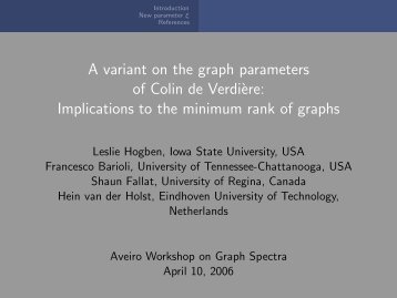 Implications to the minimum rank of graphs - Iowa State University