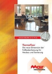 MAIR Heiztechnik: Fußbodenheizung, Wandheizung, Deckenkühlung: Übersicht