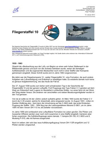 Fliegerstaffel 10 - Schweizer Luftwaffe