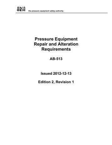 AB-513, Repair Alteration Requirements - ABSA