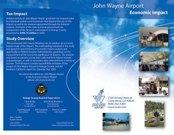 Economic Impact for Calendar Year 2005 - John Wayne Airport ...