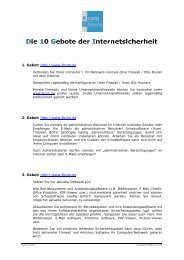 10 Gebote der Internet Sicherheit Privat