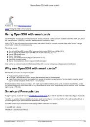 Using OpenSSH with smartcards Why use OpenSSH with smart ...