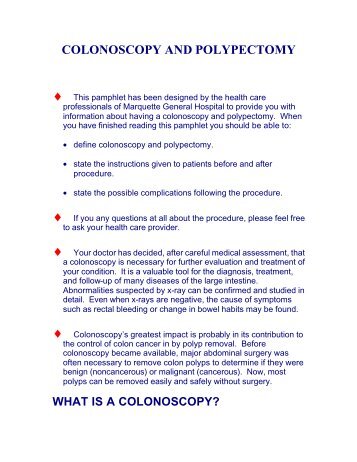 Colonoscopy and Polypectomy.pdf - Marquette General Hospital
