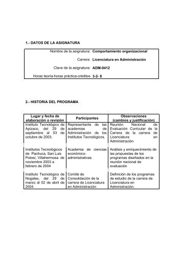 comportamiento organizacional - Instituto TecnÃ³logico de La Laguna