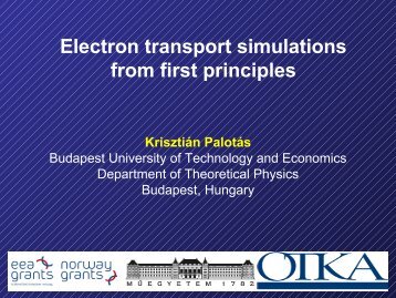 Electron transport simulations from first principles - NanoWiki