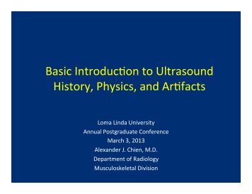 Introduction to Ultrasound History, Physics, and Artifacts, Alexander ...