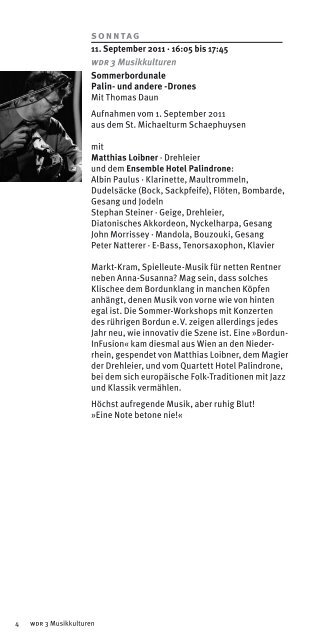 Oktober 2011 (PDF-Download: 1,9 MB) - WDR 3