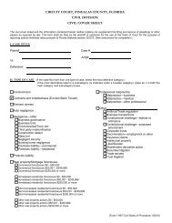 Civil Cover Sheet - Clerk of the Circuit Court