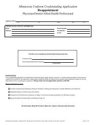 Minnesota Uniform Credentialing Application Reappointment