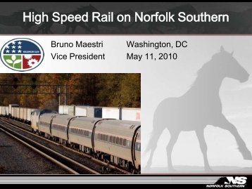 High Speed Rail on Norfolk Southern