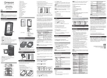 Weather Station Model: BAR310HG USER MANUAL