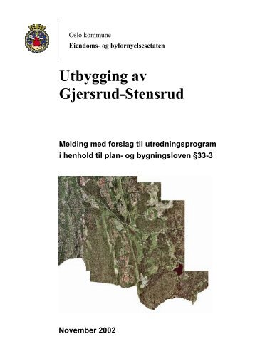 Utbygging av GMersrud Stensrud - Plan