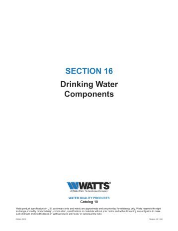 SECTION 16 drinking Water Components