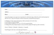 Blessed to Be a Blessing Pledge Card for 2013 - Episcopal Church