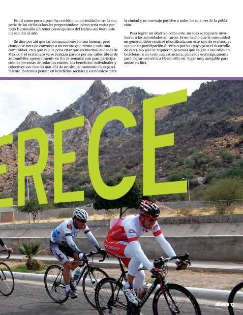 LO QUE HERMOSILLO MERECE Ciclismo de ... - Afuera Magazine