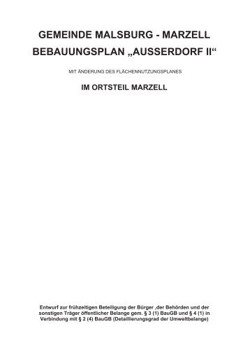 MARZELL BEBAUUNGSPLAN „AUSSERDORF II“ - in Malsburg ...