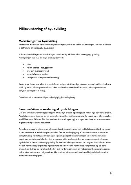 MiljÃ¸vurdering af Kerteminde Kommuneplan 2009