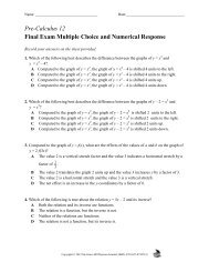 Practice Final #1 Multiple Choice