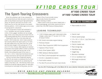 XF 1100 CrossTour Spec Release - Arctic Cat