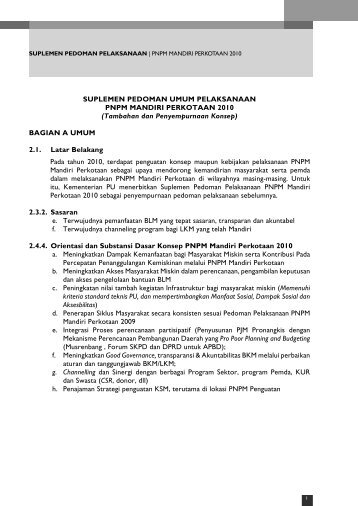 Suplemen Pedoman PNPM - P2KP