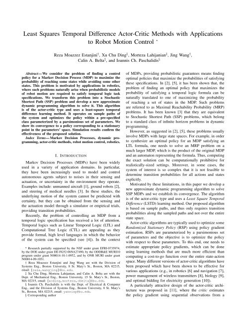 Least Squares Temporal Difference Actor-Critic Methods with ...