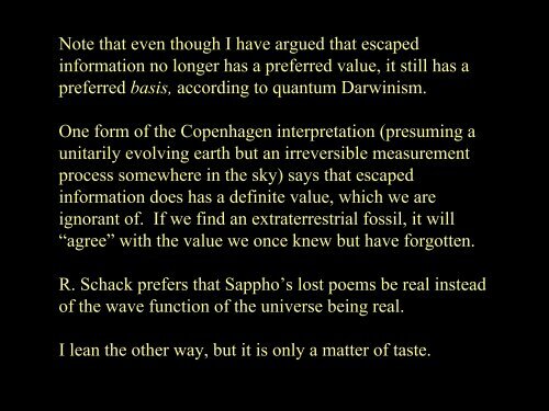 Quantum Information, the Ambiguity of the Past, and the Birth ... - PiTP