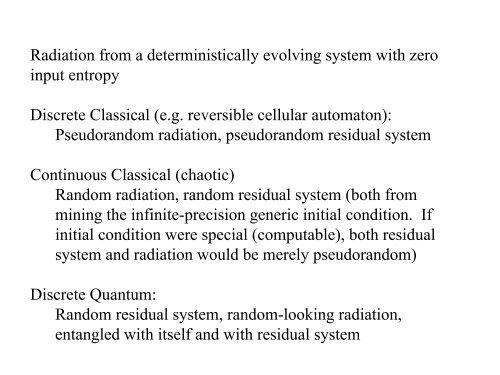 Quantum Information, the Ambiguity of the Past, and the Birth ... - PiTP