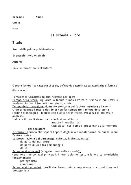 Scheda Libro Documento Pdf