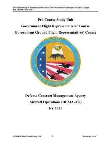Pre-Course Study Unit Government Flight Representatives ... - DCMA