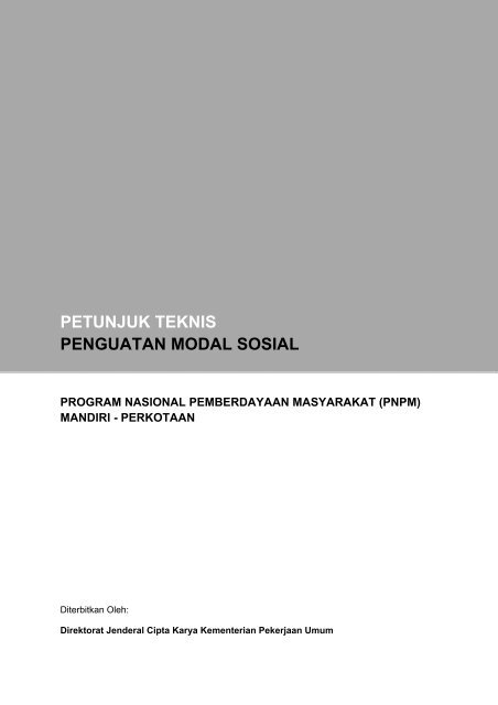 petunjuk teknis penguatan modal sosial - P2KP