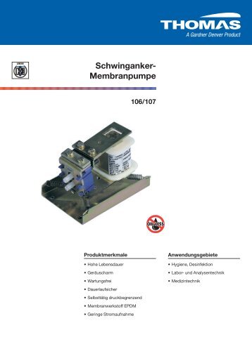Schwinganker- Membranpumpe 106/107 - Rtpumps.ch