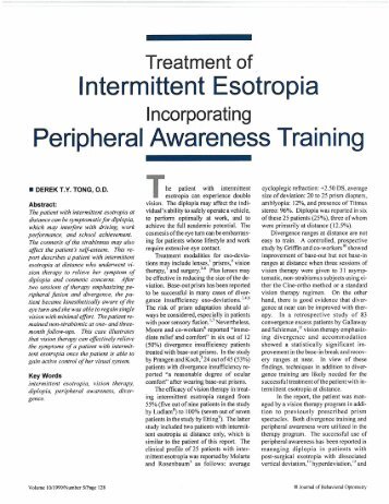 Treatment of Intermittent Esotropia Incorporating Peripheral ... - OEP