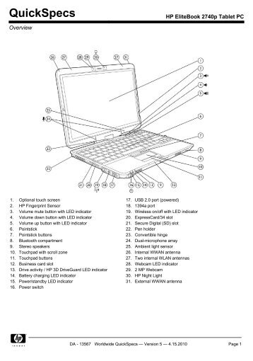 HP EliteBook 2740p Tablet PC