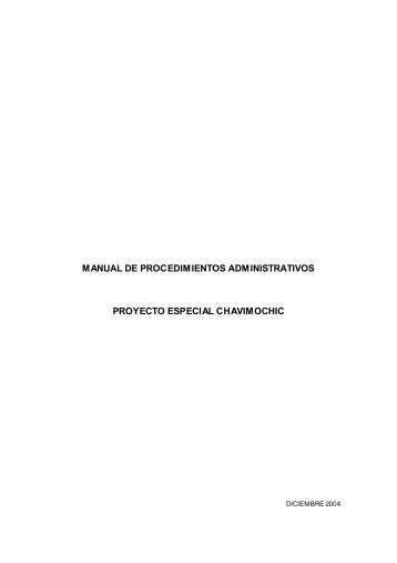 manual de procedimientos administrativos proyecto ... - Chavimochic