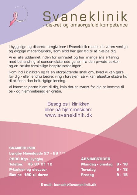 Klinikbrochure fra Svaneklinikken Lyngby